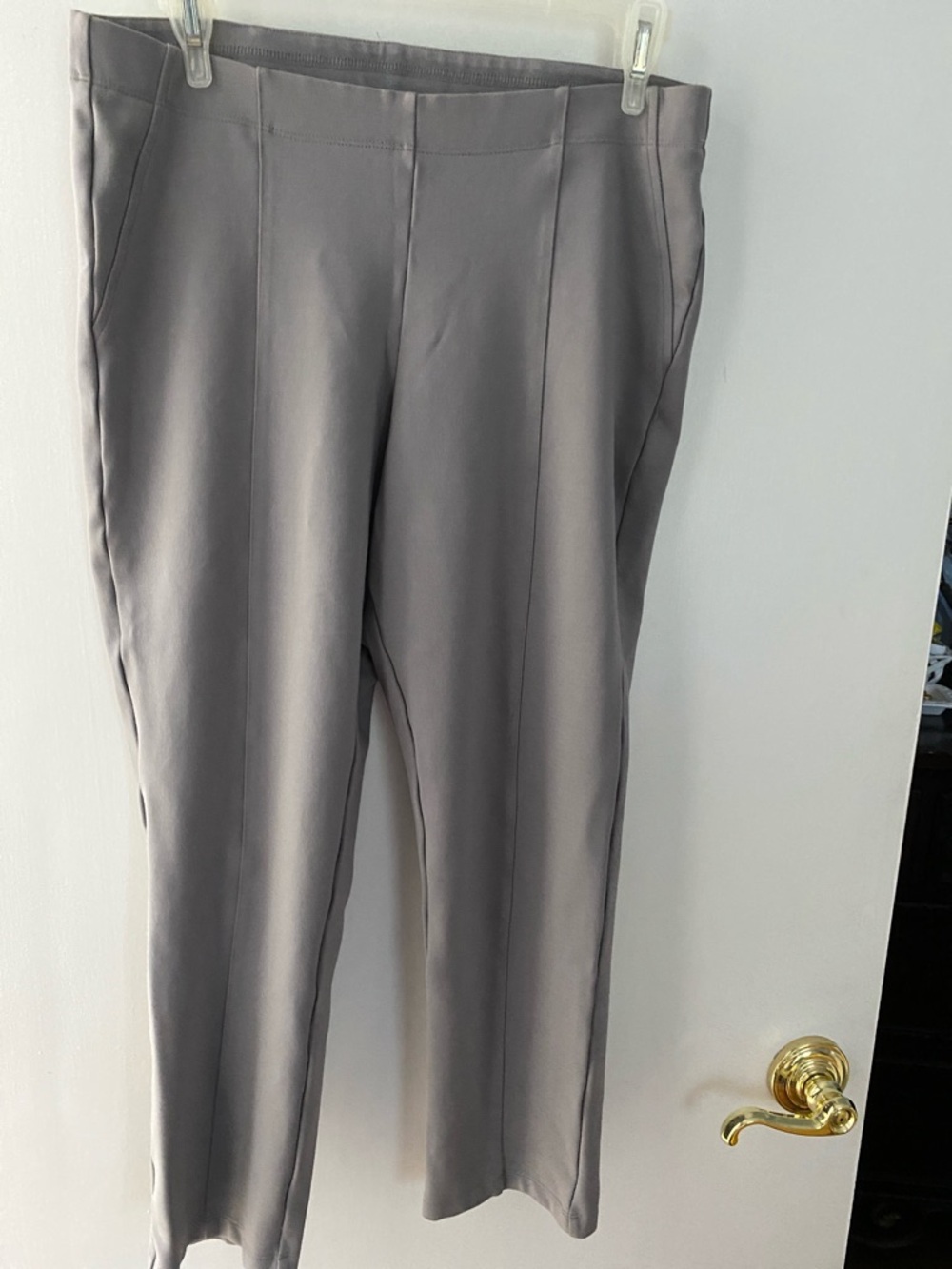 H by Halston Women's Gray Straight-Leg cropped tights
